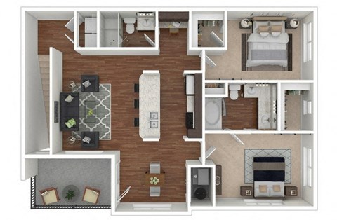 B3 3d Floor Plan, Retreat at the Flatirons, Broomfield, CO 80020